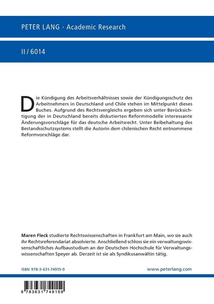 Weitere Ansicht: Die Kündigung des Arbeitsverhältnisses in Deutschland und Chile | Maren Fleck