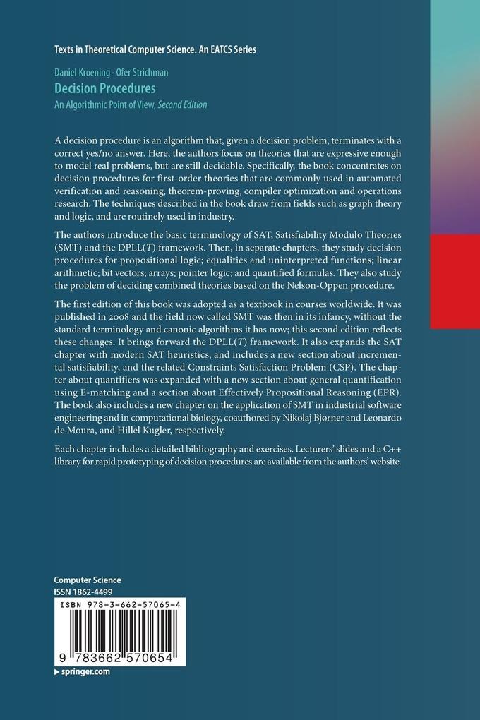 Weitere Ansicht: Decision Procedures | Daniel Kroening, Ofer Strichman