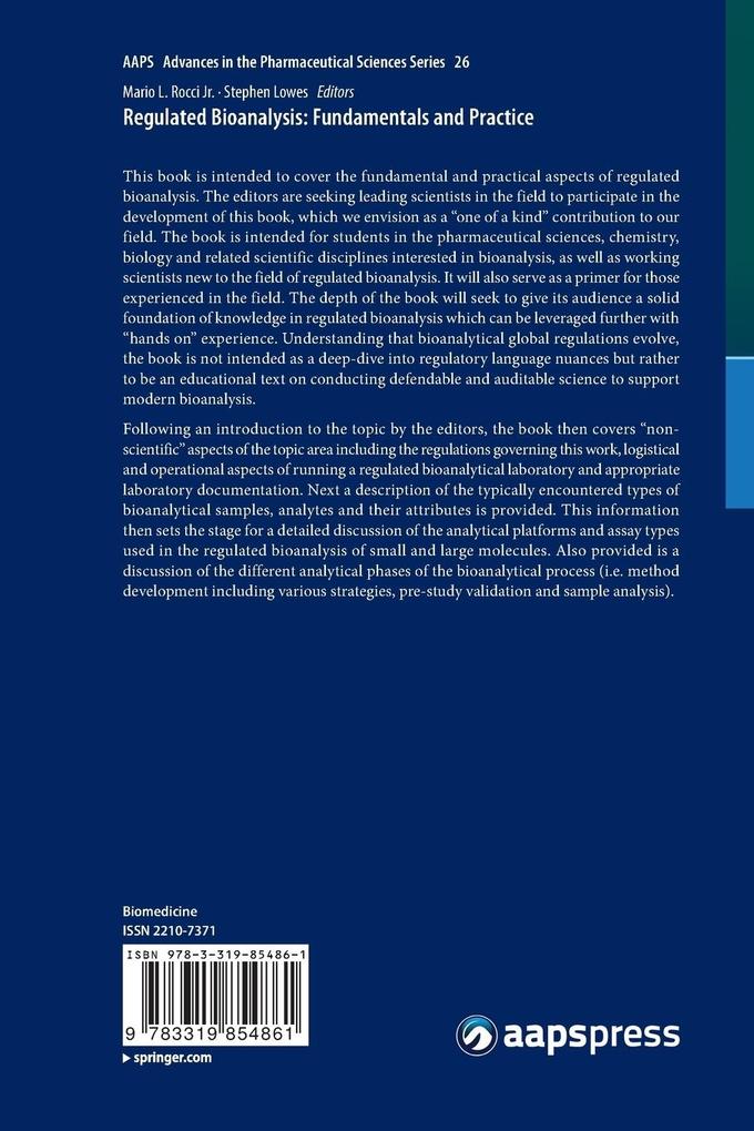 Weitere Ansicht: Regulated Bioanalysis: Fundamentals and Practice
