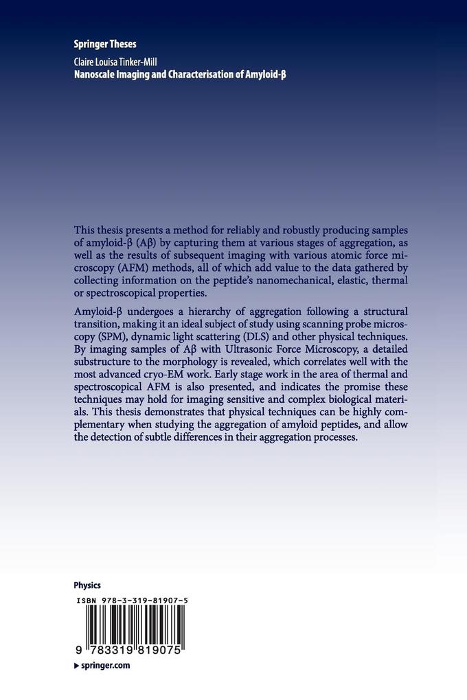 Weitere Ansicht: Nanoscale Imaging and Characterisation of Amyloid- | Claire Louisa Tinker-Mill