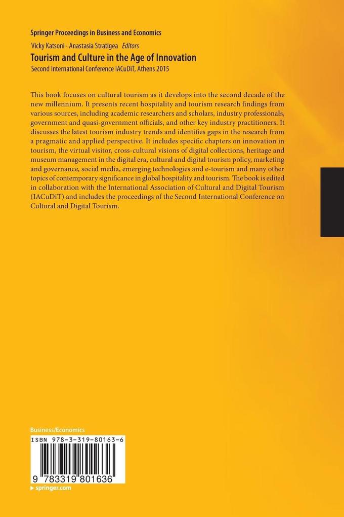 Weitere Ansicht: Tourism and Culture in the Age of Innovation