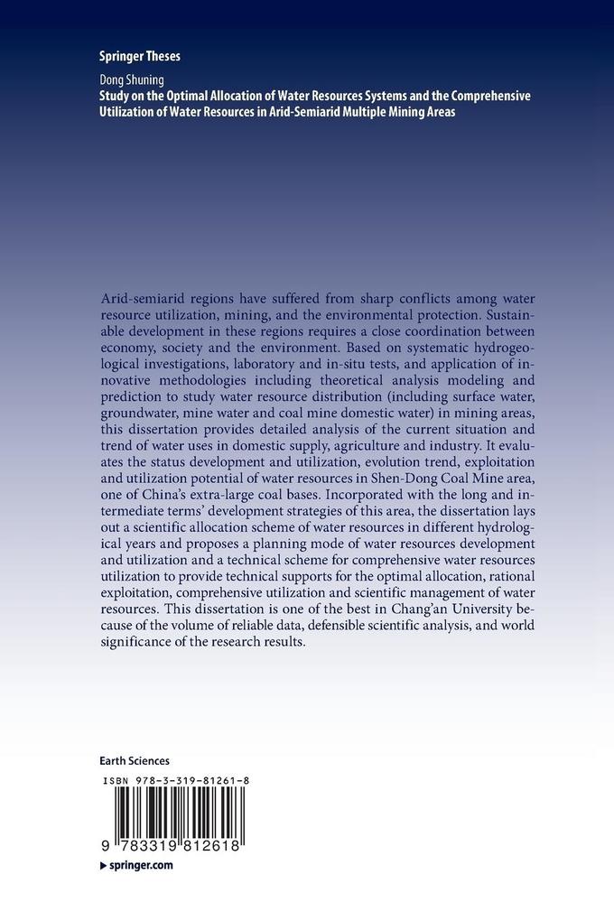 Weitere Ansicht: Study on the Optimal Allocation of Water Resources Systems and the Comprehensive Utilization of Water Resources in Arid-Semiarid Multiple Mining Areas | Shuning Dong