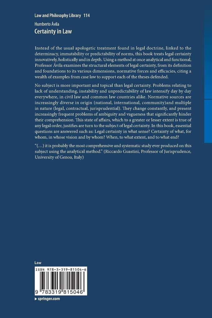 Weitere Ansicht: Certainty in Law | Humberto Ávila