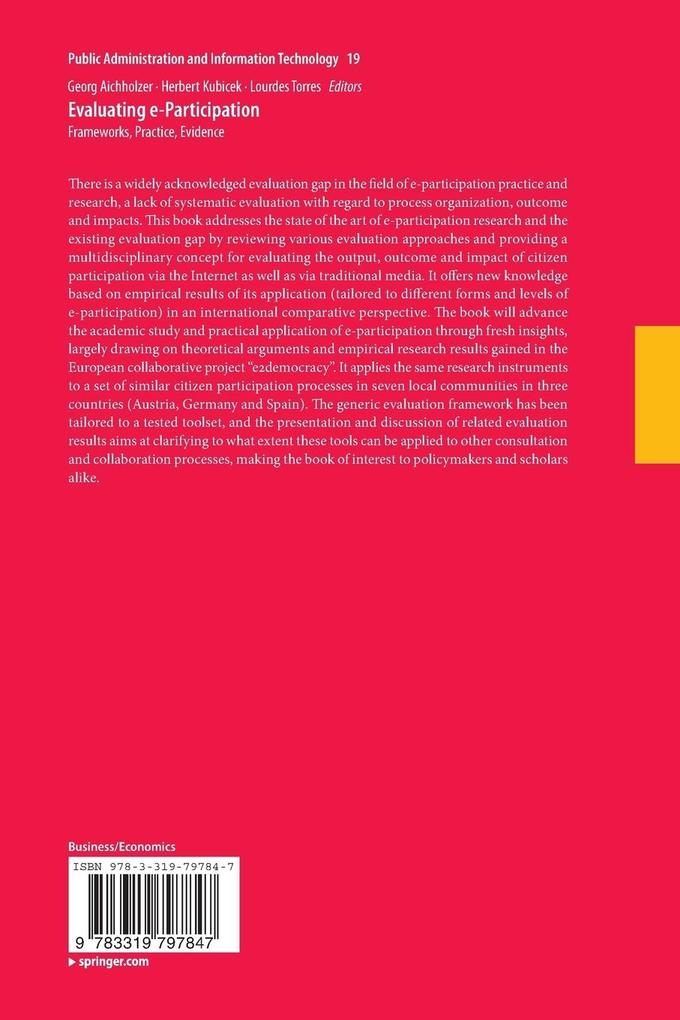 Weitere Ansicht: Evaluating e-Participation