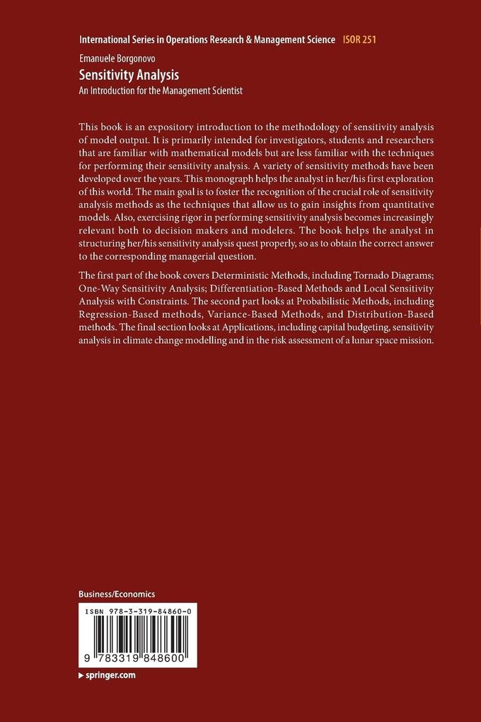 Weitere Ansicht: Sensitivity Analysis | Emanuele Borgonovo