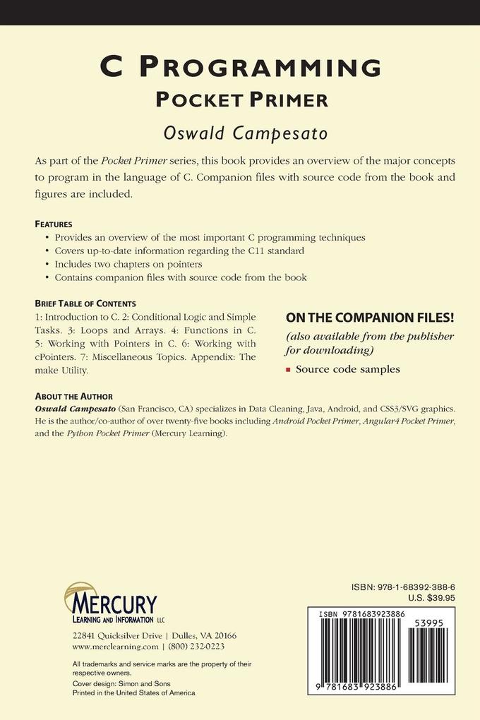 Weitere Ansicht: C Programming Pocket Primer | Oswald Campesato