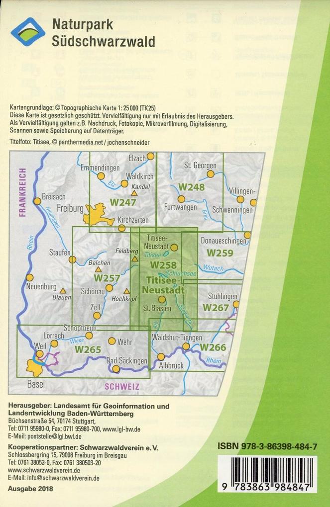 Weitere Ansicht: W258 Wanderkarte 1:25 000 Titisee-Neustadt