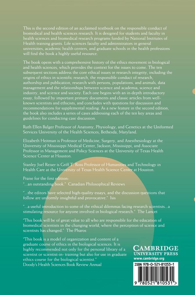 Weitere Ansicht: The Ethical Dimensions of the Biological and Health Sciences