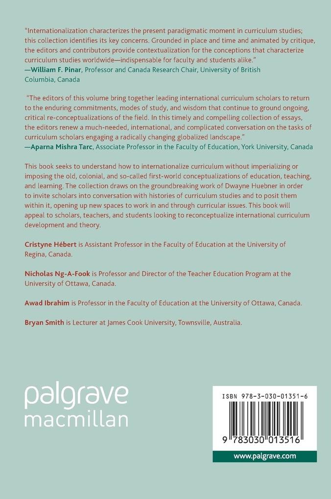 Weitere Ansicht: Internationalizing Curriculum Studies