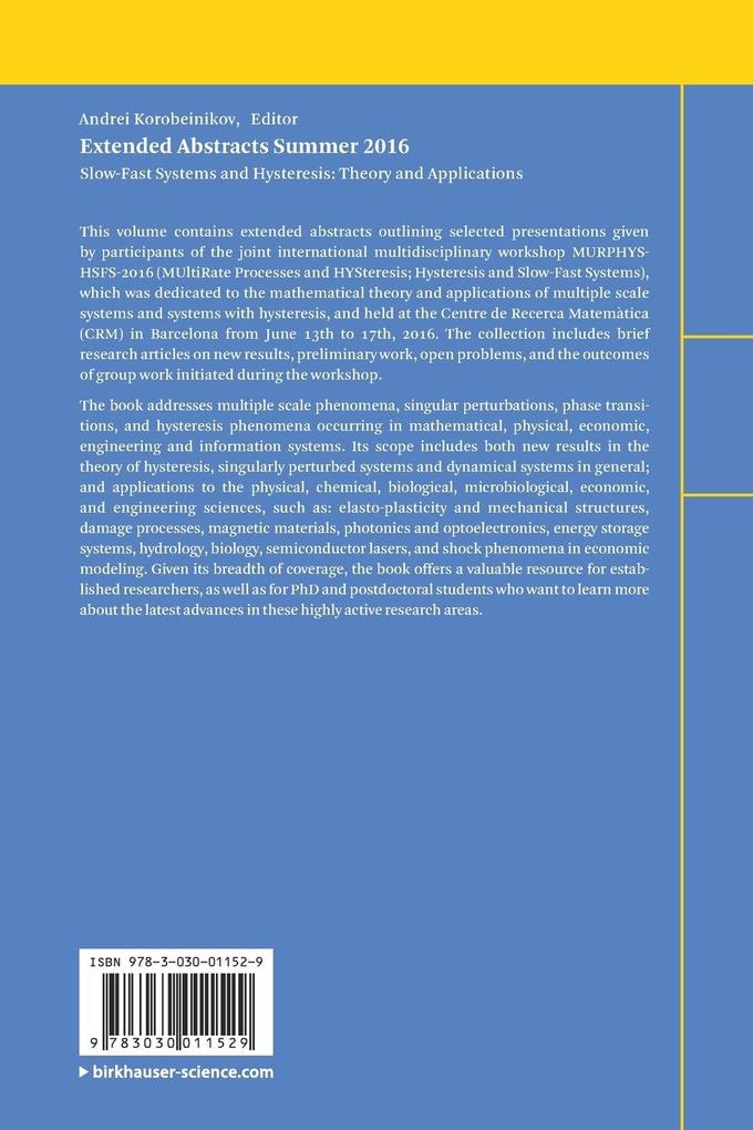 Weitere Ansicht: Extended Abstracts Summer 2016