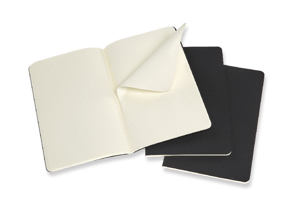 Weitere Ansicht: Moleskine Cahier Large/A5, 3er Set, Punktraster, Kartoneinband, Schwarz