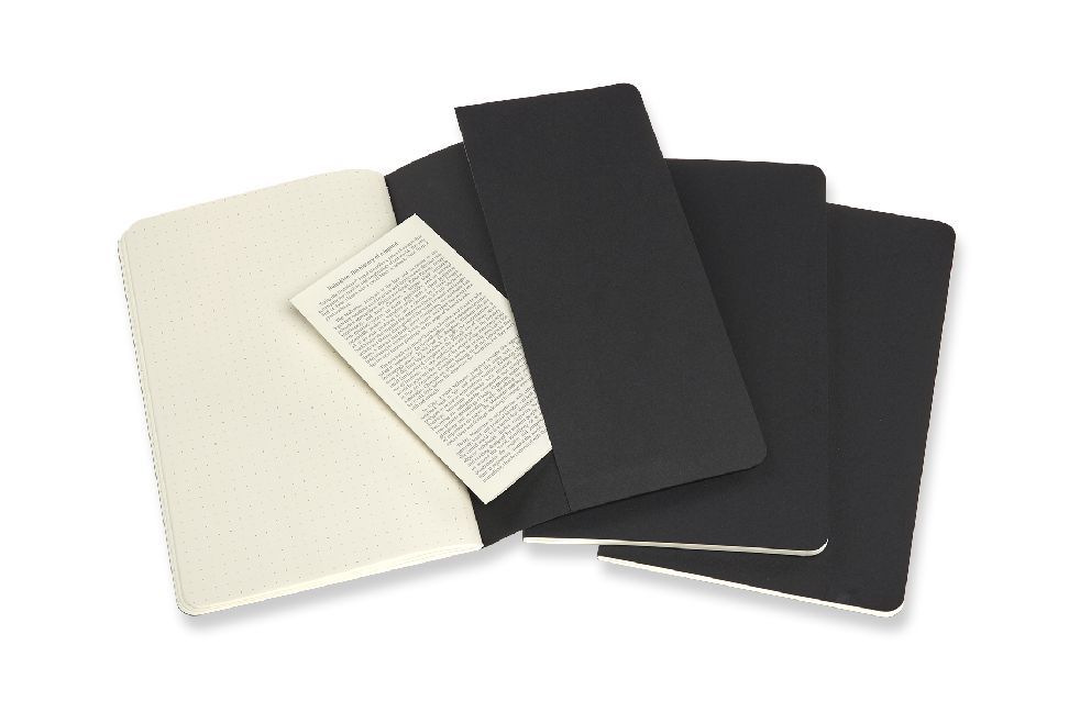 Weitere Ansicht: Moleskine Cahier Large/A5, 3er Set, Punktraster, Kartoneinband, Schwarz