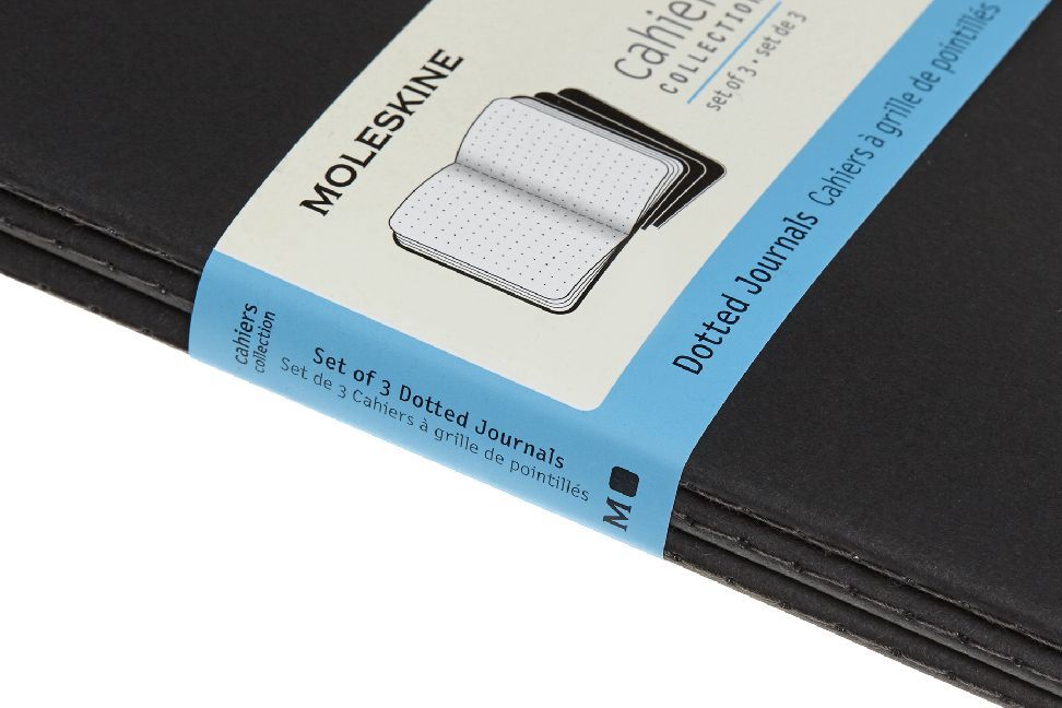 Weitere Ansicht: Moleskine Cahier Large/A5, 3er Set, Punktraster, Kartoneinband, Schwarz