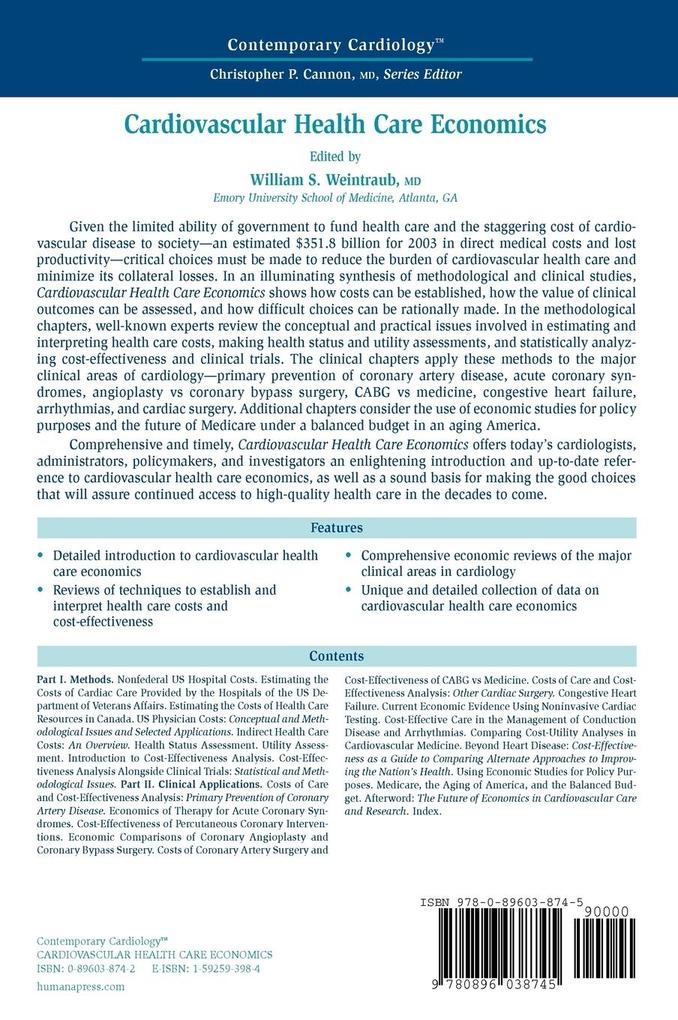 Weitere Ansicht: Cardiovascular Health Care Economics