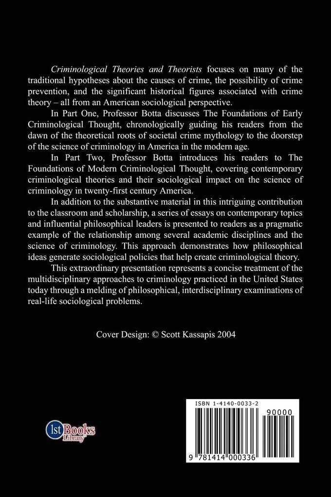 Weitere Ansicht: Criminological Theories and Theorists | Jr. John J. Botta