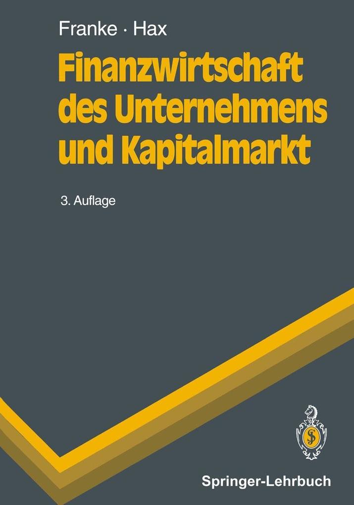 Produktbild: Finanzwirtschaft des Unternehmens und Kapitalmarkt | Günter Franke, Herbert Hax