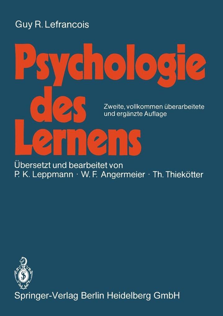 Produktbild: Psychologie des Lernens | Guy R. Lefrancois