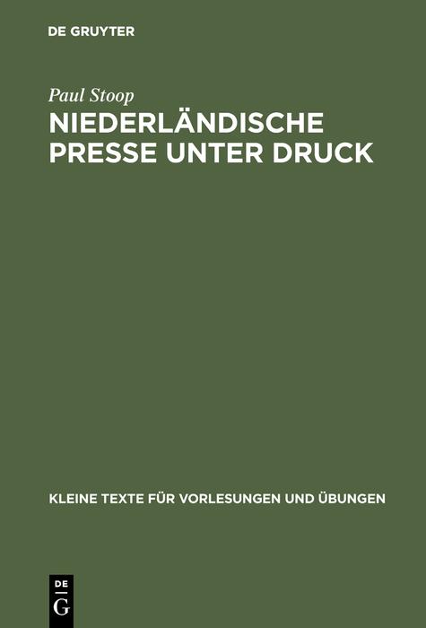Produktbild: Niederländische Presse unter Druck | Paul Stoop