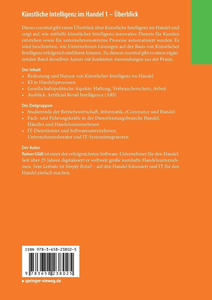 Weitere Ansicht: Künstliche Intelligenz im Handel 1 - Überblick | Rainer Gläß