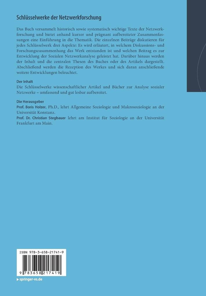 Weitere Ansicht: Schlüsselwerke der Netzwerkforschung