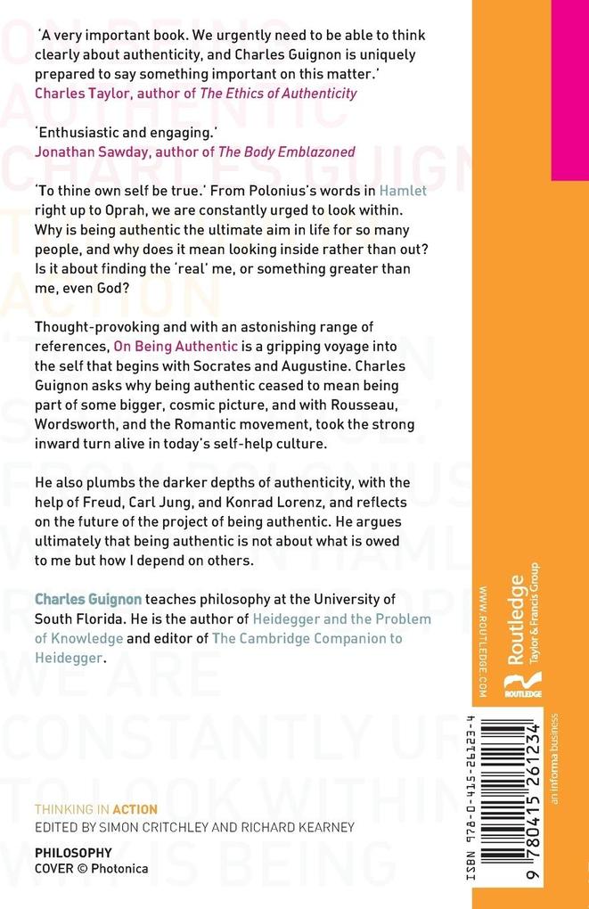 Weitere Ansicht: On Being Authentic | Charles Guignon