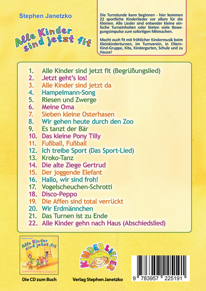 Weitere Ansicht: Alle Kinder sind jetzt fit - 22 sportliche Kinderlieder fürs Kinderturnen | Stephen Janetzko