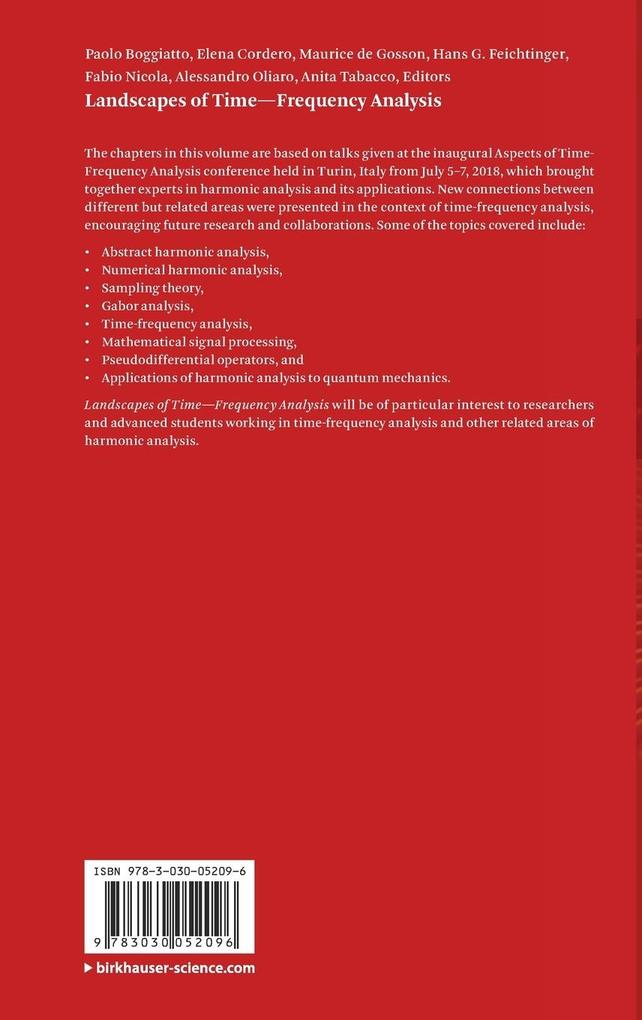 Weitere Ansicht: Landscapes of Time-Frequency Analysis