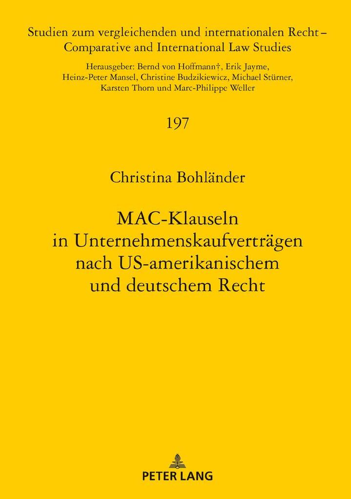 Produktbild: MAC-Klauseln in Unternehmenskaufverträgen nach US-amerikanischem und deutschem Recht | Christina Bohländer