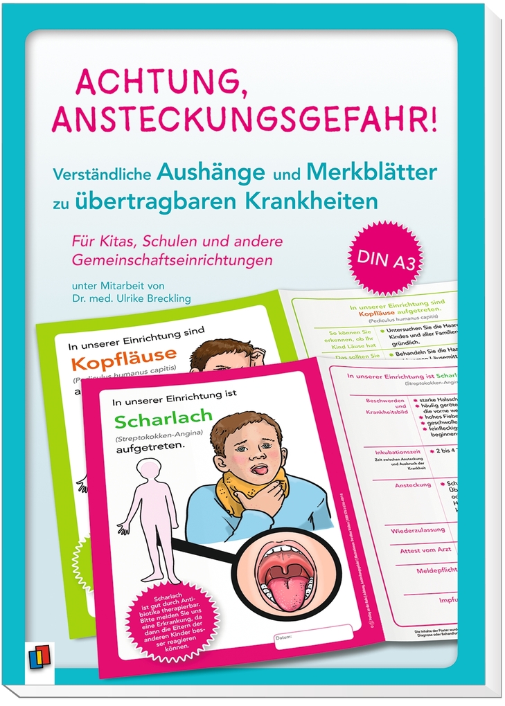 Weitere Ansicht: Achtung, Ansteckungsgefahr! - Verständliche Aushänge und Merkblätter zu übertragbaren Krankheiten | Ulrike Breckling, Redaktionsteam Verlag an der Ruhr