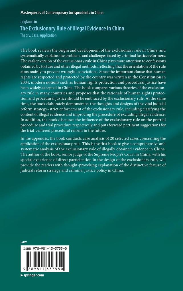 Weitere Ansicht: The Exclusionary Rule of Illegal Evidence in China | Jingkun Liu