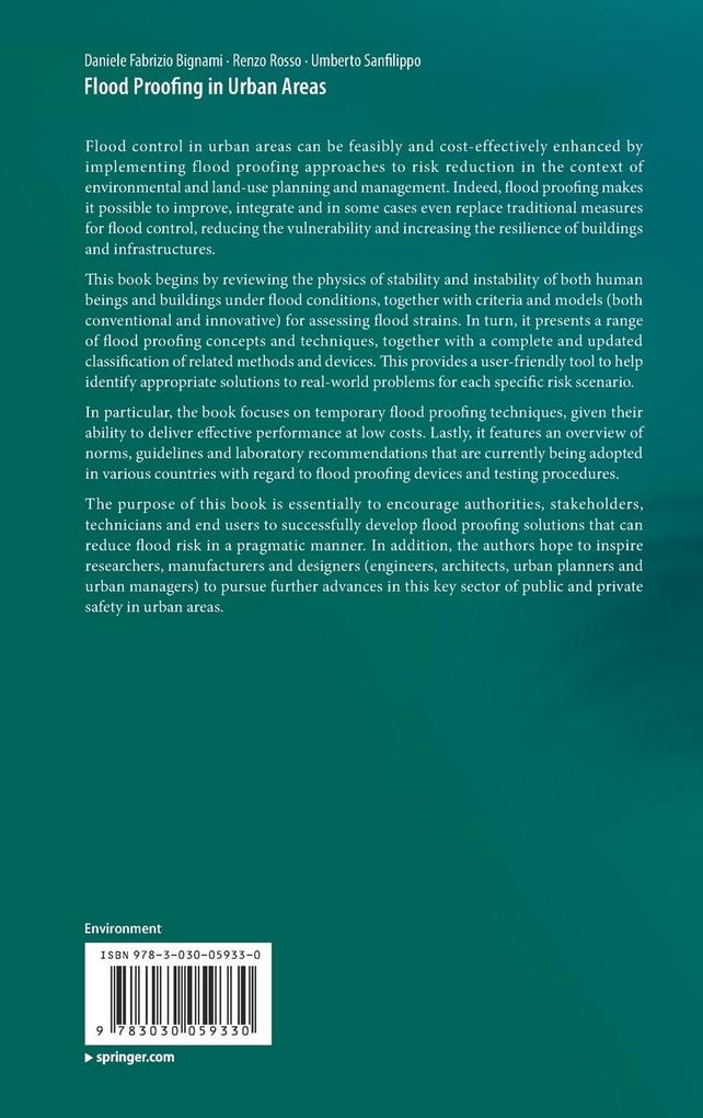 Weitere Ansicht: Flood Proofing in Urban Areas | Daniele Fabrizio Bignami, Renzo Rosso, Umberto Sanfilippo