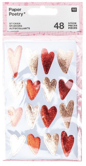 Produktbild: Sticker Liebe, Herzen, Rosa/Rot