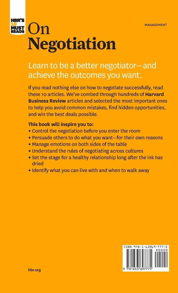 Weitere Ansicht: Hbr's 10 Must Reads on Negotiation (with Bonus Article 15 Rules for Negotiating a Job Offer by Deepak Malhotra) | Harvard Business Review, Daniel Kahneman, Deepak Malhotra, Erin Meyer, Max H Bazerman