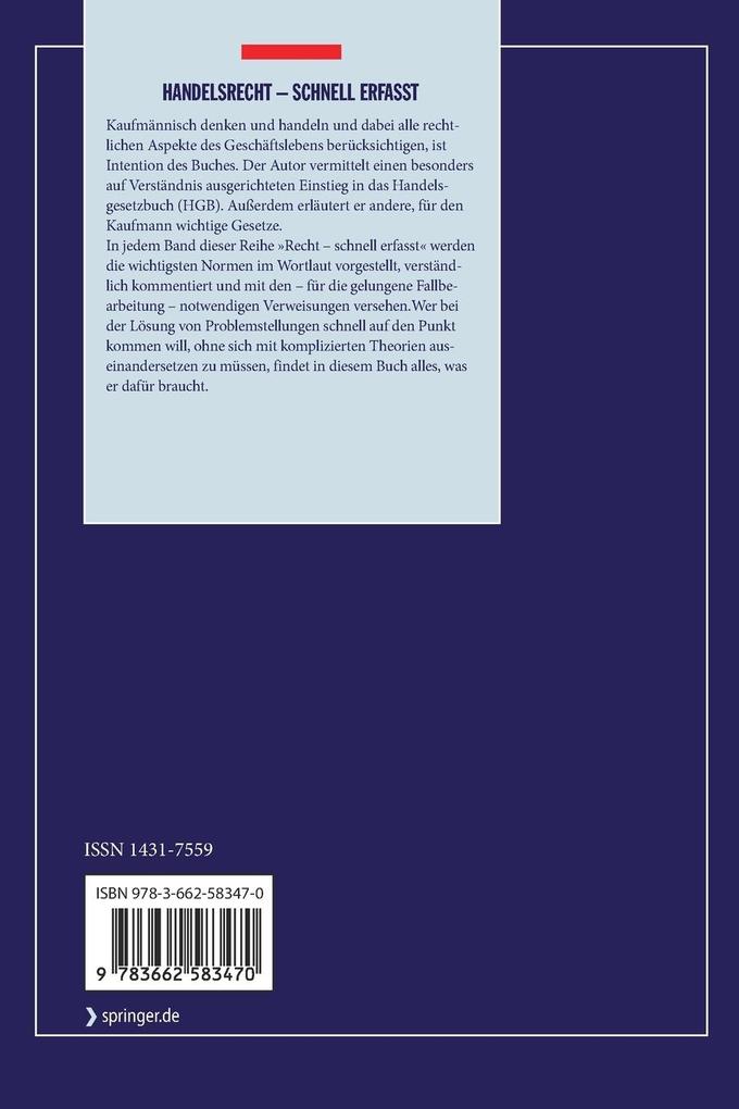 Weitere Ansicht: Handelsrecht - Schnell erfasst | Joachim Gruber