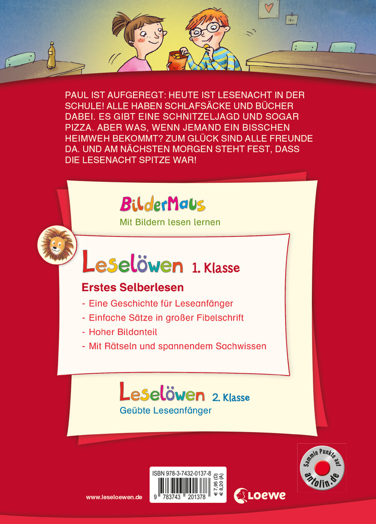 Weitere Ansicht: Leselöwen 1. Klasse - Lesenacht im Klassenzimmer | Anna Taube