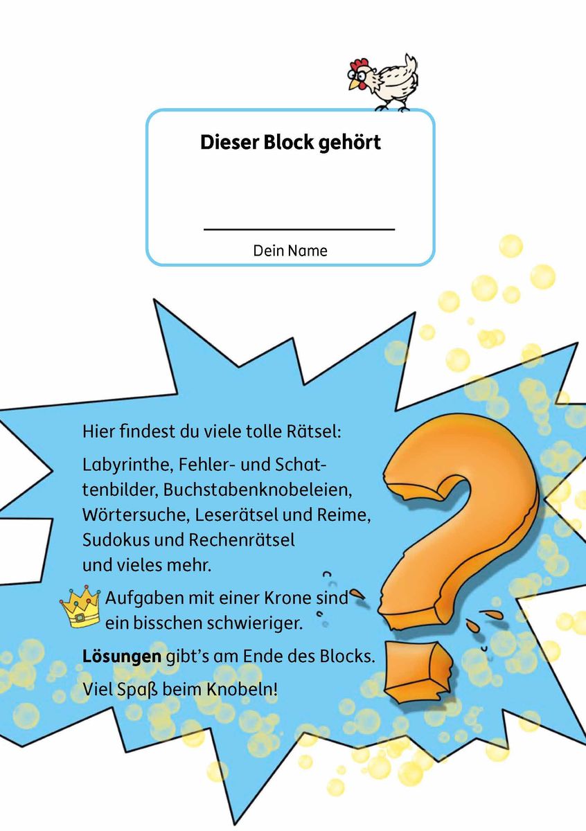 Weitere Ansicht: Rätselblock ab 5 Jahre, Band 2, A5-Block | Ulrike Maier