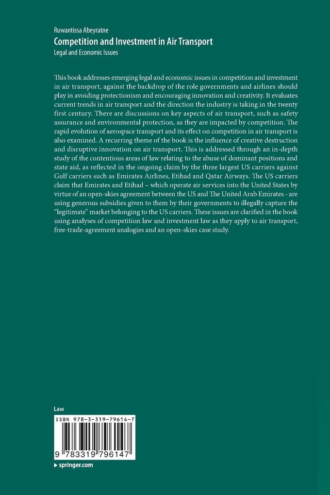 Weitere Ansicht: Competition and Investment in Air Transport | Ruwantissa Abeyratne