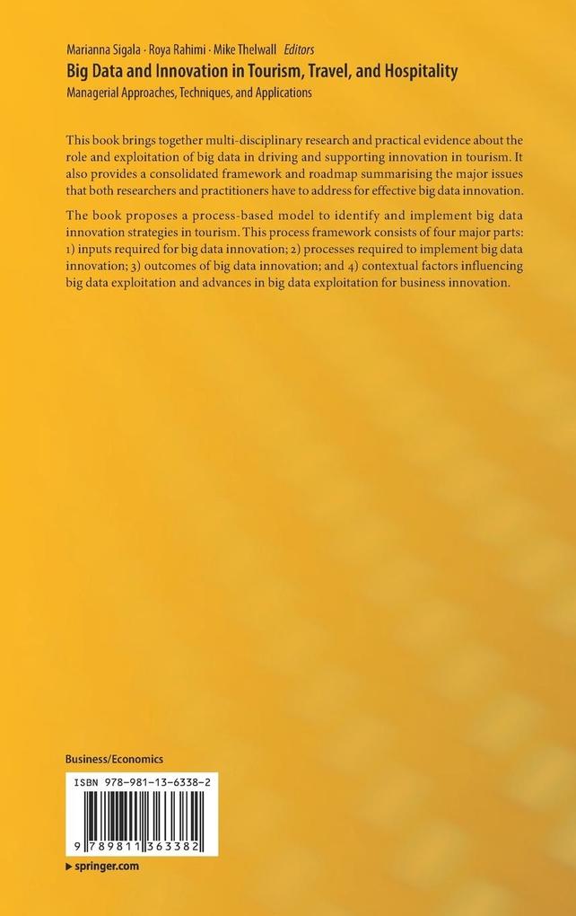 Weitere Ansicht: Big Data and Innovation in Tourism, Travel, and Hospitality