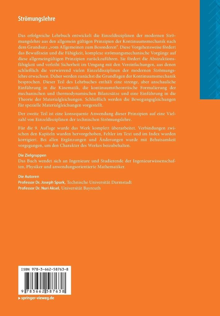Weitere Ansicht: Strömungslehre | Joseph Spurk, Nuri Aksel