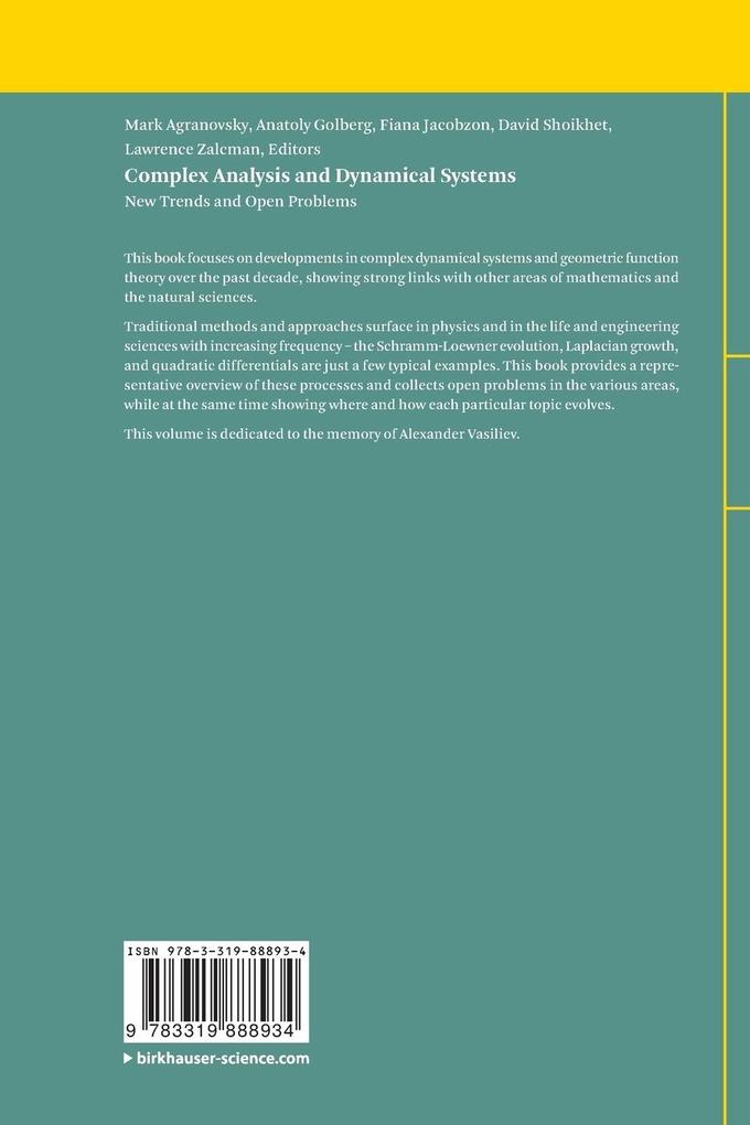 Weitere Ansicht: Complex Analysis and Dynamical Systems