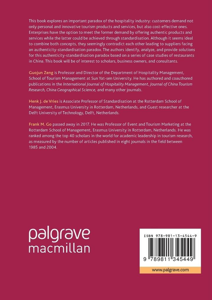 Weitere Ansicht: Restaurant Chains in China | Guojun Zeng, Henk J. de Vries, Frank M. Go