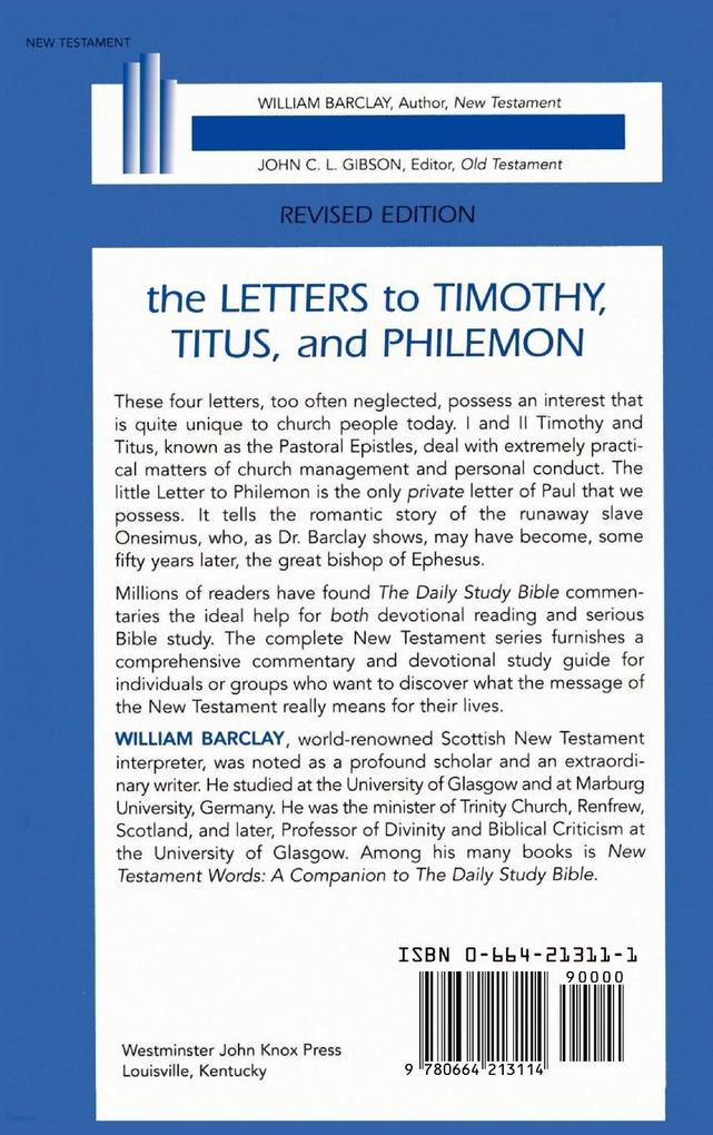 Weitere Ansicht: The Letters to Timothy, Titus, and Philemon | William Barclay