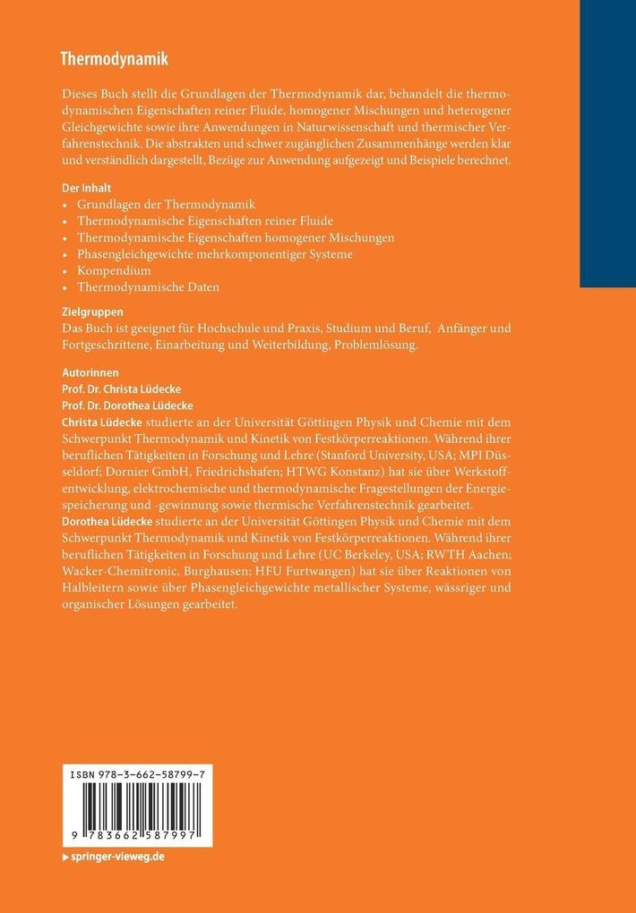 Weitere Ansicht: Thermodynamik | Christa Lüdecke, Dorothea Lüdecke