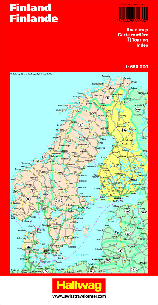 Weitere Ansicht: Hallwag Strassenkarte Finnland Suomi 1:650.000