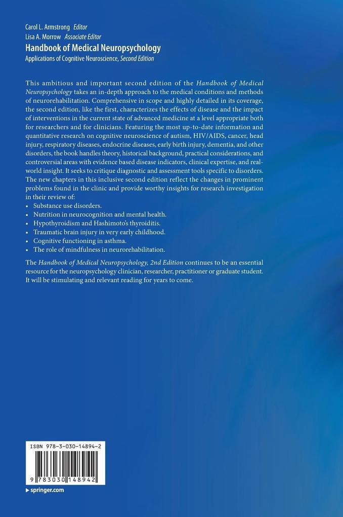 Weitere Ansicht: Handbook of Medical Neuropsychology