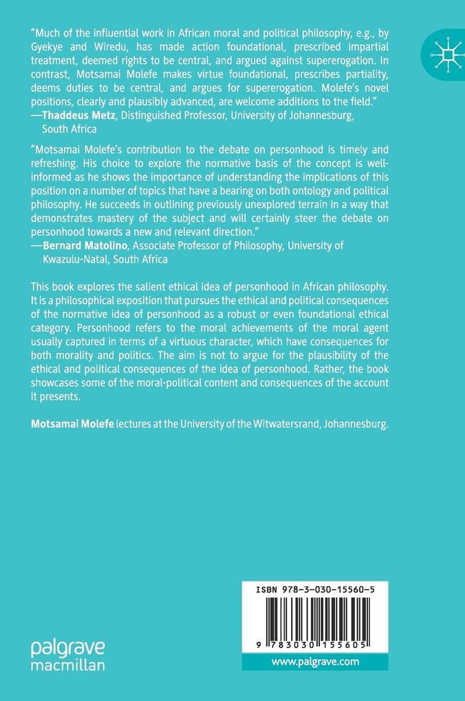 Weitere Ansicht: An African Philosophy of Personhood, Morality, and Politics | Motsamai Molefe