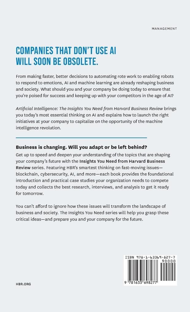 Weitere Ansicht: Artificial Intelligence | Harvard Business Review, Thomas H. Davenport, Erik Brynjolfsson