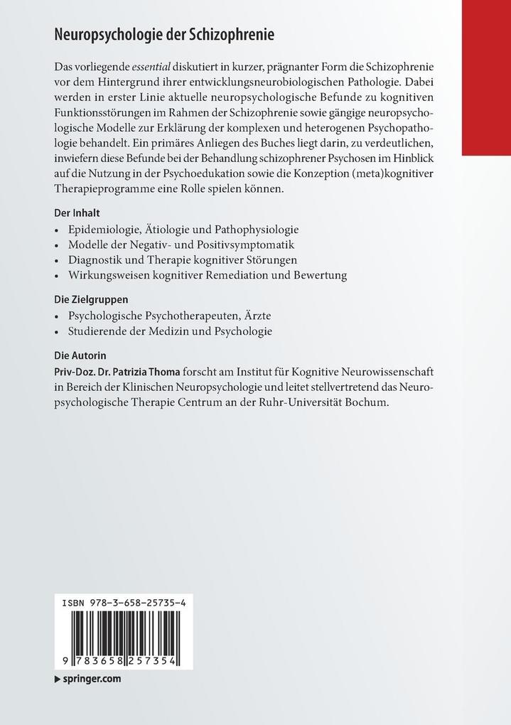 Weitere Ansicht: Neuropsychologie der Schizophrenie | Patrizia Thoma