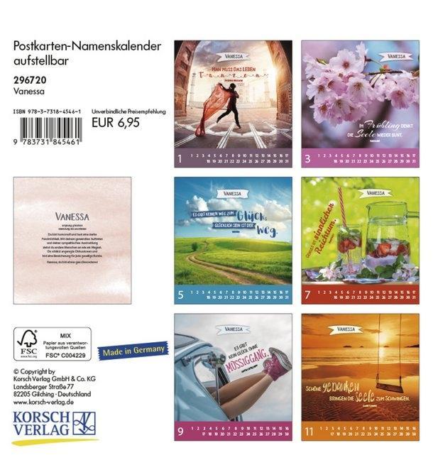 Weitere Ansicht: Namenskalender Vanessa