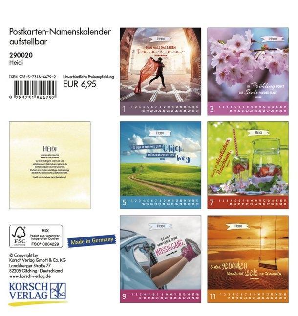 Weitere Ansicht: Namenskalender Heidi